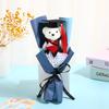 1 graduation season PhD hat teddy bear bouquet, suitable for school events and party decoration, graduation season gift