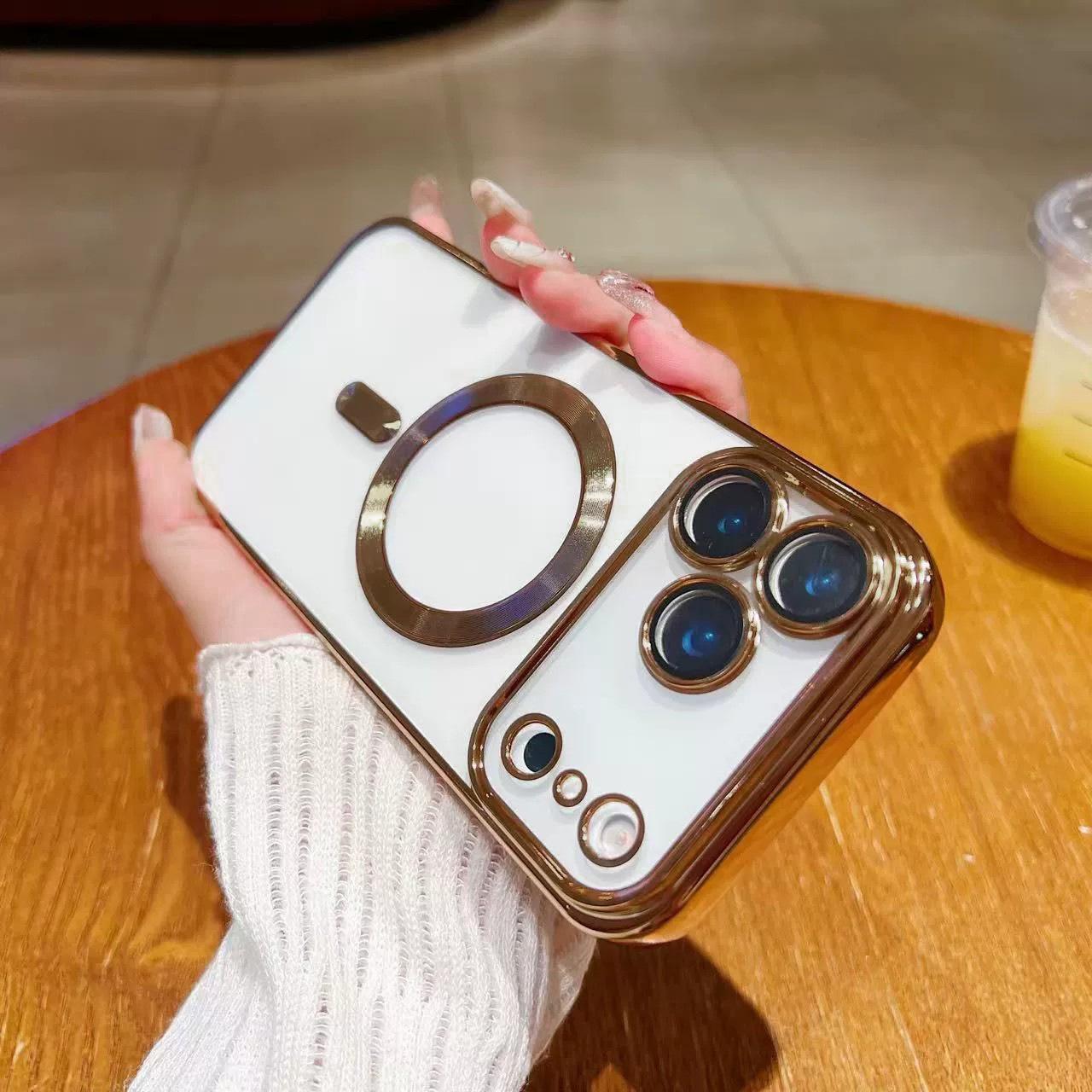 Custom Tpu Shockproof Clear Magnetic Wireless Charging Luxury Phone case for iphone 13 14 Pro Max Cover Mobile Phone Cases For iPhone17