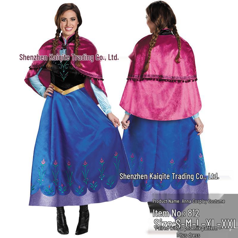 Frozen Elsa & Anna Adult Halloween Cosplay Costume Dress S