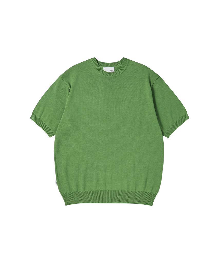 NOWANDTOMORROW Essential Half Knit [Olive Green]