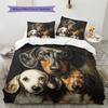 Black Dachshund Pattern Bedding Home Decoration Birthday Gift (1 * duvet cover + 2 * pillowcase, without core)
