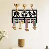Wrought Display Rack with Hooks – Wall Mounted Award Holder for Medals, Ribbons and Certificates
