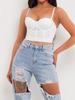 Rose Beauty A  Solid Crop Corset Cami Top