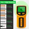 5-in-1-Ständererkennung Wand-Holz-Scanner Digitaler Handheld-Wanddetektor Spannungsführende Wechselstromleitungen Kabel PVC-Wasserleitung Metallfinder-Scanner
