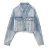 Spring & Autumn Women's Short Denim Jacket and Skirt Set - European & American Style
