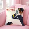 SSwissair Cushion Cover Pillow Case Soft Friendly Fabric  Concealed Zipper