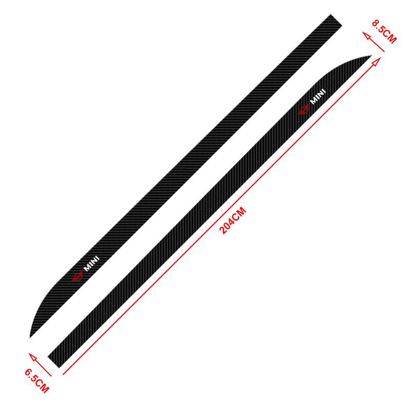2pcs/set Car Side Skirt Sill Carbon Fibre Body Protection 3D Sticker For MINI F54 F55 F56 R56 R60 SONE Roadster Clubman Coupe