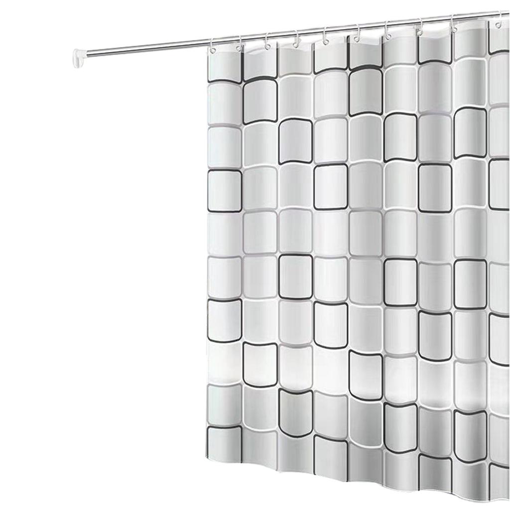 1pc With Pattern Shower Curtain PEVA Waterproof Shower Curtain Bathroom Partition Curtain Bathroom Decoration Accessories