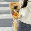 New Handmade Crochet Graduation Bouquet Home Decor Graduation Gifts Bear Crochet Sunflower Bouquet Cute Doctoral Bouquet