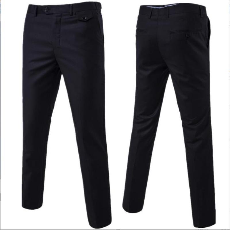 Fashion High-quality Business Men Fashion Solid Color Office Working All-match Straight Suit Pants S-6XL