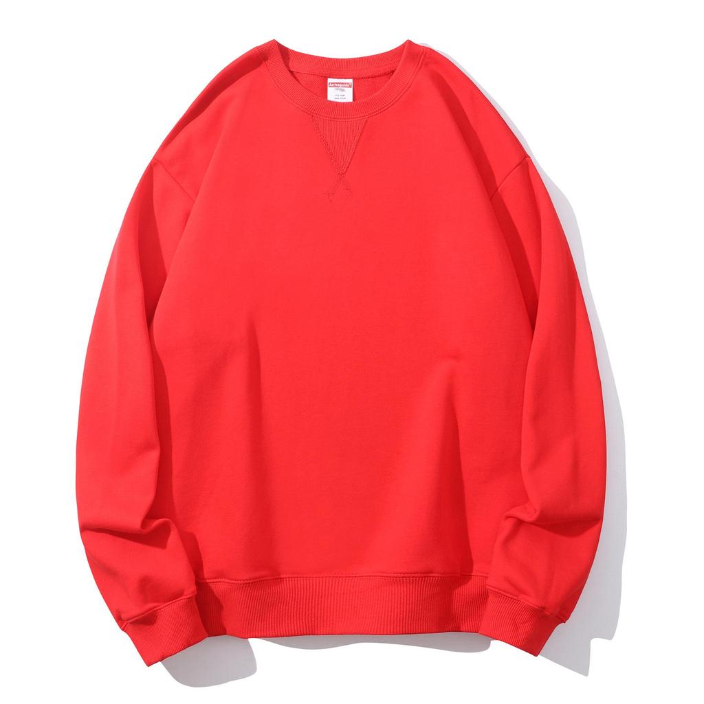 JR Zhenweisi Men's Purple Round Neck Long Sleeve Sweatshirt: Early Autumn Cotton-Feel, Loose Fit, Unisex Style