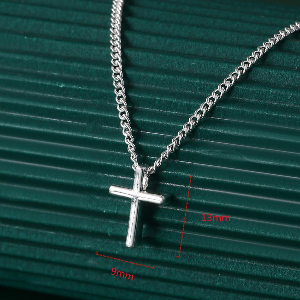925 Sterling Silber Kreuz Anhänger Halskette Zierlich Minimalistisch Schmuck für Damen Zarte Kette Feiner Mode Geschenk Silberschmuck