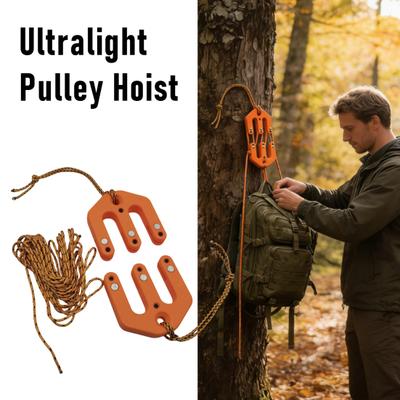 2Pcs Game Block Tackle System Ultralight Hunting Game Pulley Hoist Backcountry Garage Outdoor Hunting Game Heavy Lifting Rope Hoist Tools