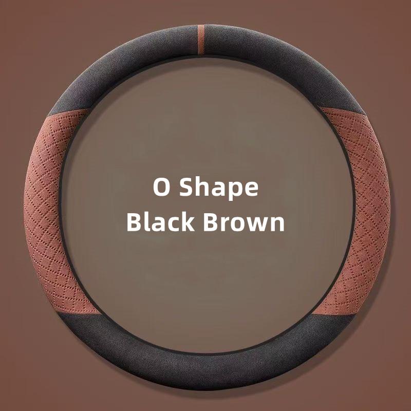 D Type Universal Car Steering Wheel Cover Breathable Anti Slip Car Decoration 37-38cm Steering Wheel Cover Accessories