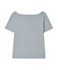 AWESOME STUDIO Union Jack One-Shoulder T-Shirt Melange Grey