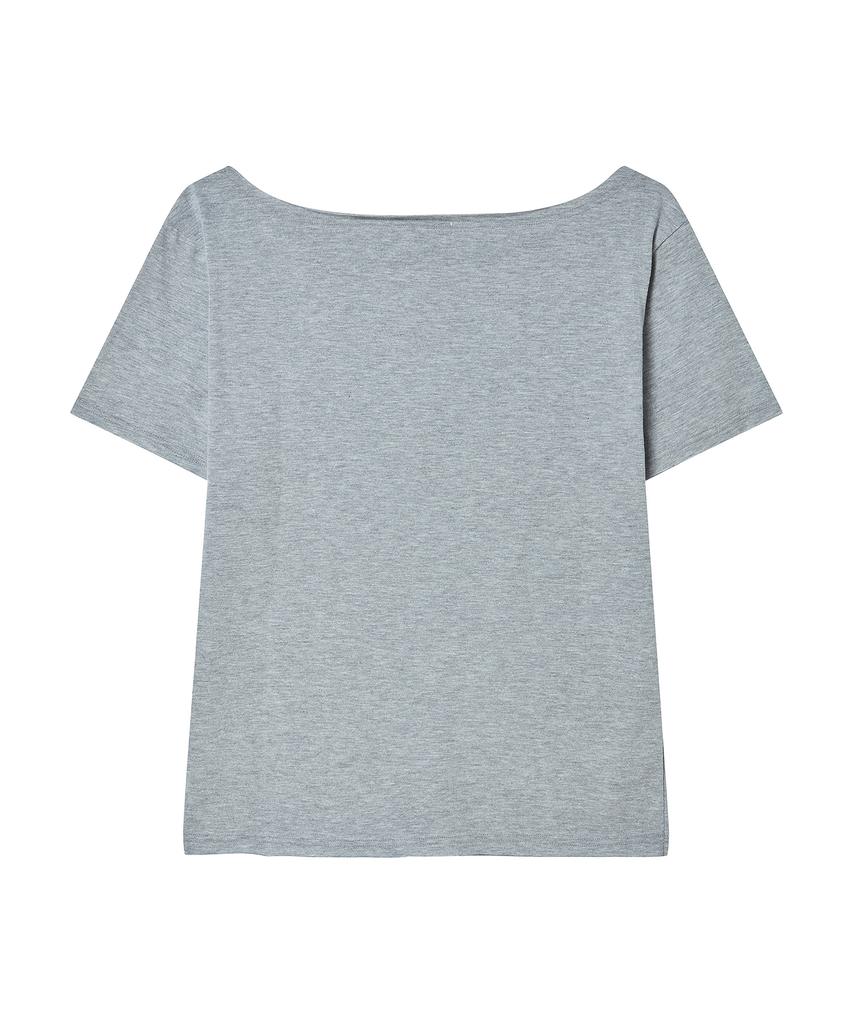 AWESOME STUDIO Union Jack One-Shoulder T-Shirt Melange Grey