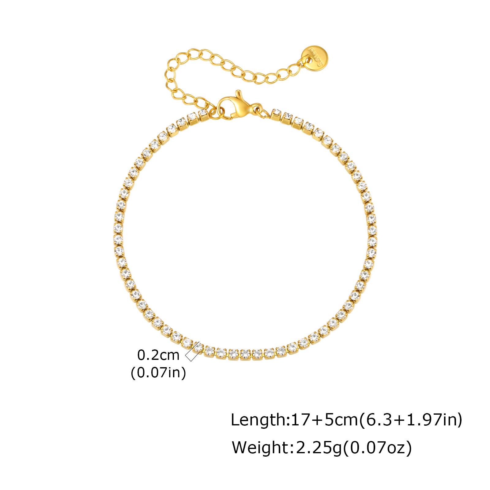 Fashion Iced Out Tennis Chain Necklace Bracelet Set for Women, Stainless Steel Cubic Zircon Shiny Necklace, Party Jewelry Sets