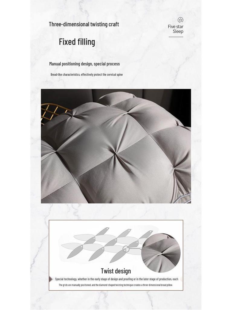 Luxusní polštáře s hlubokým spánkem a podporou krku - Pár 48x74cm, Nesesouvající se, Vysoký objem