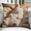 Cushion Cover Sleep Cute Birthday Anniversary Rabbit Gifts Angora Double Sided Printed Zipper Cushion Cover Soft Skin Bedding