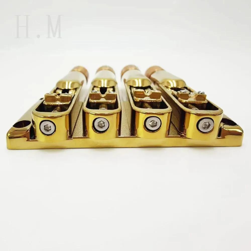 High quality 4-string bass bridge without head, copper string holder