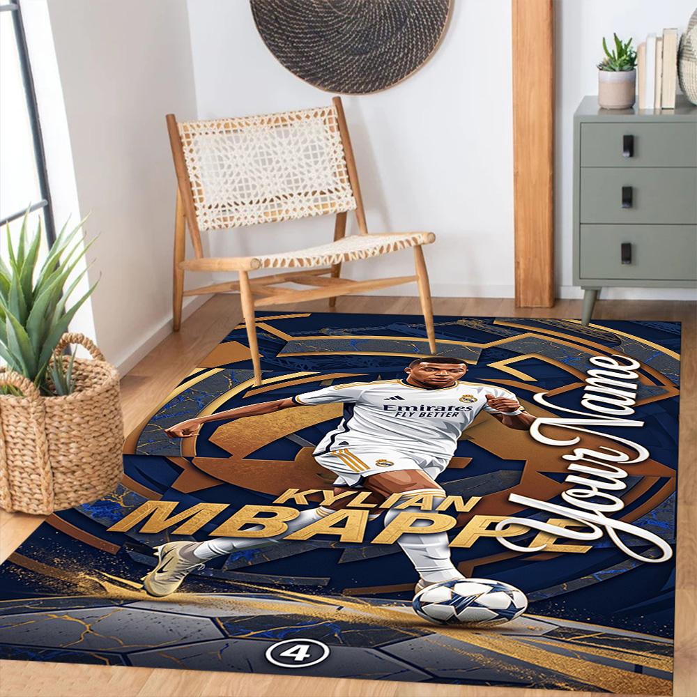 Mbappe Customized Name Carpet Suitable For Playrooms Kitchen Bedrooms Living Rooms Antislip Rug Office Home Decor Gift For Festivals