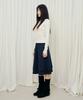 Mihebeu Check Pocket Midi Skirt Navy