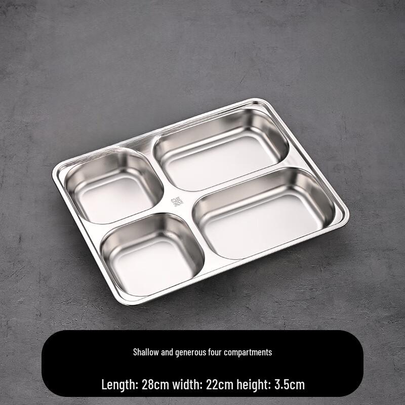 304 Stainless Steel Divided Canteen Plate
