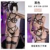 Sexy Lingerie Sexy Three-point Tights Bra Panties Black Bra Legs Bundled Leather Uniform
