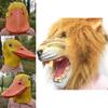 Novelty Yellow Duck And Lion Latex Mask For Holiday Celebrations And Costume Parties