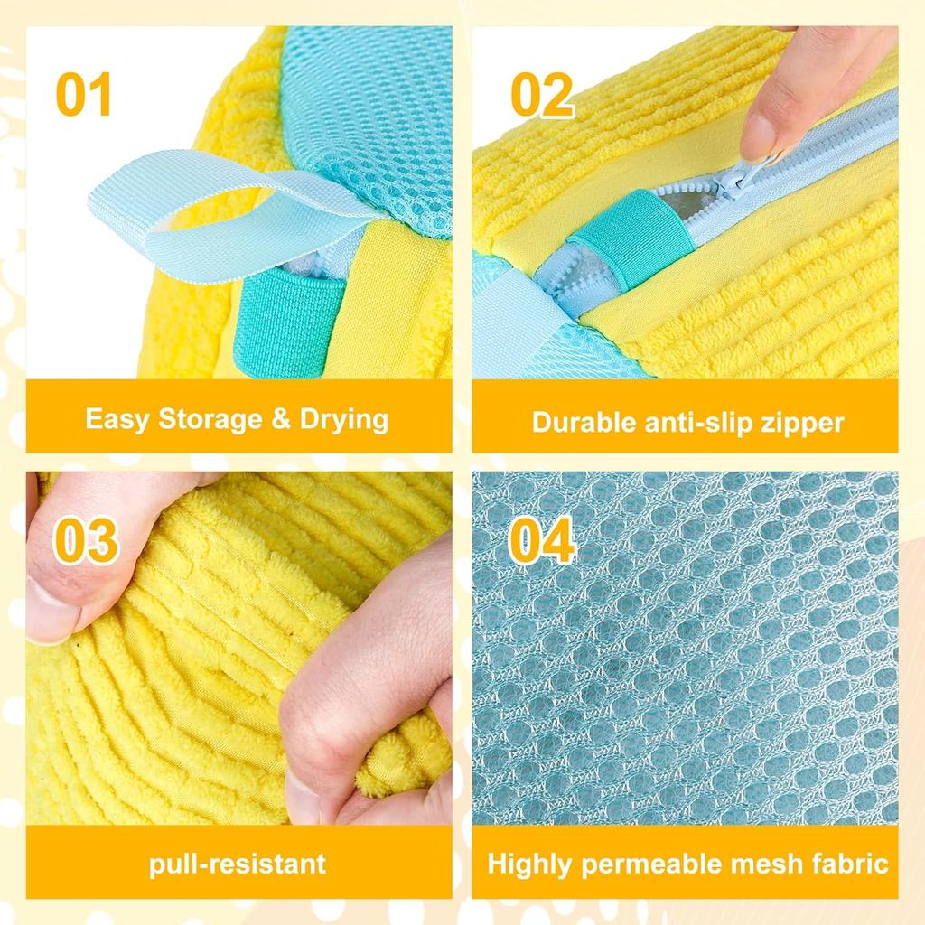 Shoe Washing Bag For Laundry Reinforced Edges Anti-Tear Sneaker Cleaning Bag Durable Washer Dryer Bag For Running Shoes Bras Toy
