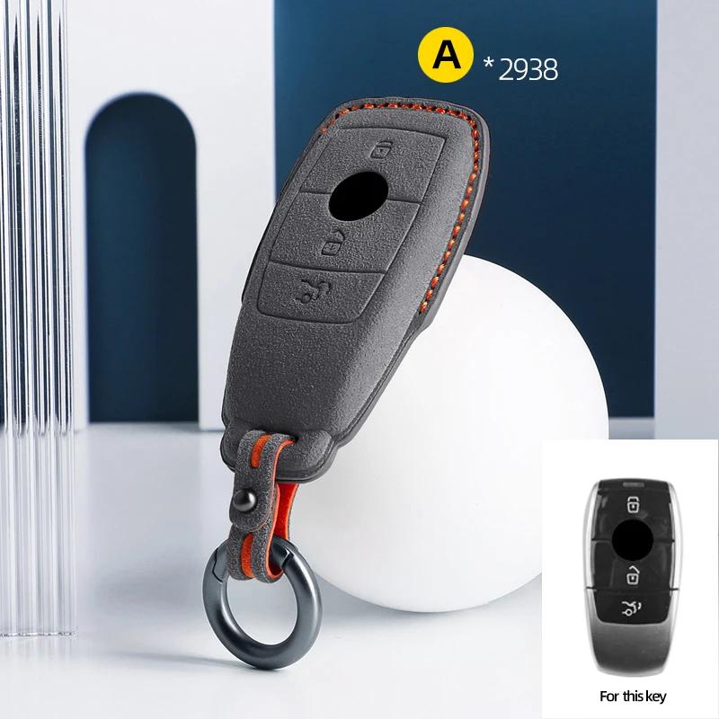 Styling Mouldings For Mercedes Benz A C E S G Class GLC CLE CLA GLB GLS W177 W205 W213 W222 X167 AMG Suede Leather Car Key Case