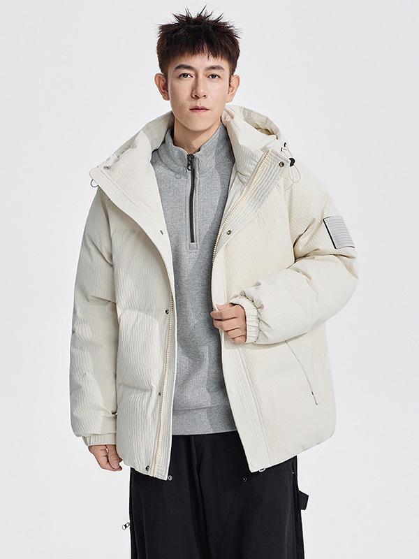 2025 Men's Premium Hooded Short Down Jacket - Warm & Loose Casual Winter Outerwear