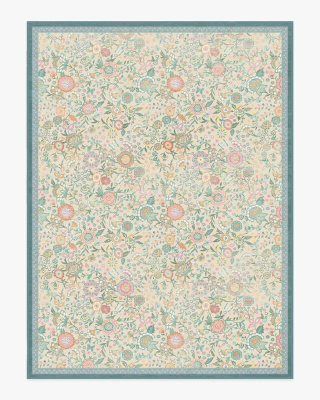 Bridgerton Royal Garden Ivory Jade Rug for Living Room Morris Fruit Blue Multicolor Carpet Bedroom Bedside Decor Mat Non Slip 40x60cm