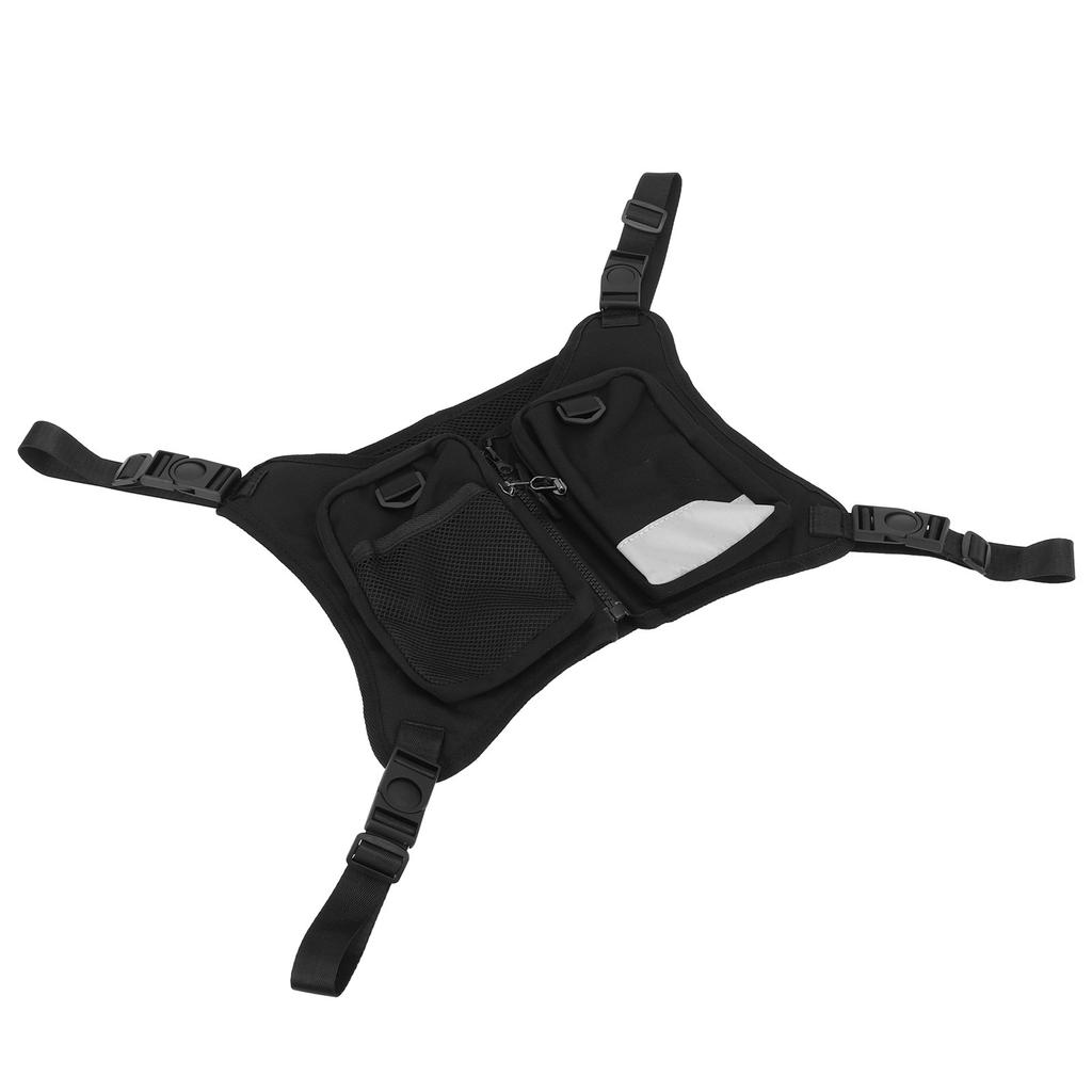 Chest Bag Oxford Cloth Shoulder Strap Adjustable Reflective Strip Stylish Running Bag Chest Pack