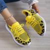 Women's shoes spring new leopard print fly-woven flat-bottom mesh casual sports single shoes women