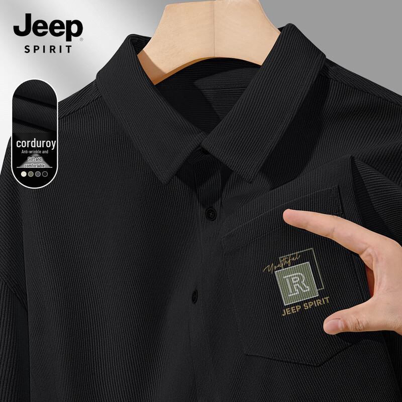 

JEEP SPIRIT Men s Corduroy Long-Sleeve Shirt Jacket 3XL