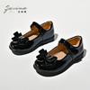 New Girls Black Leather Shoes Children's Wedding Patent Leather Princess Kids Student School Shoe Flat Fashion Shoe