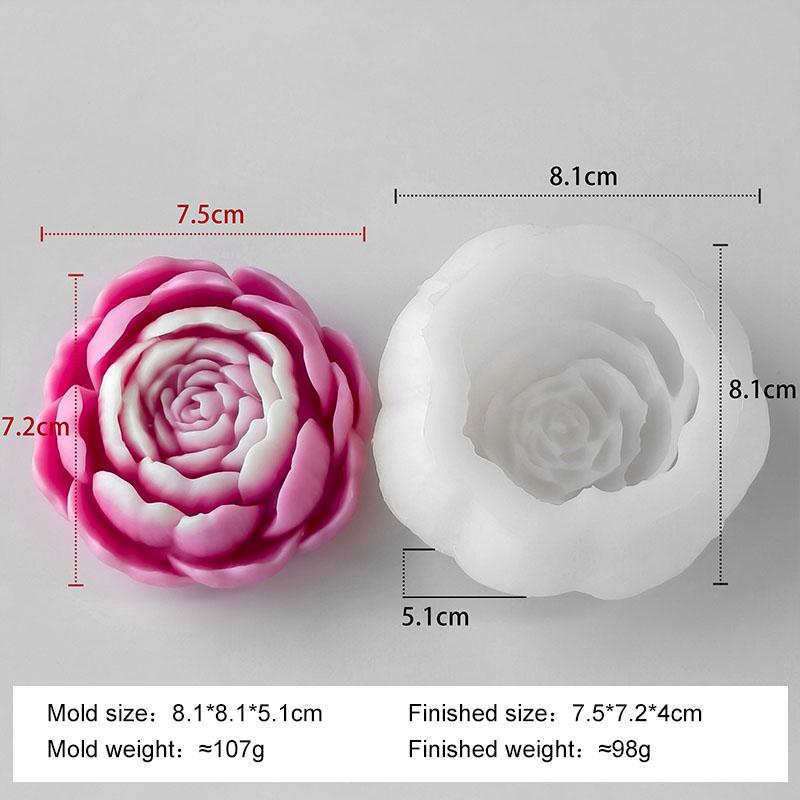 DIY Flowers Peony Silicone Candle Mold Handmade Aroma Plaster Resin Ornaments Molds Homemade Chocolate Candy Baking Mould