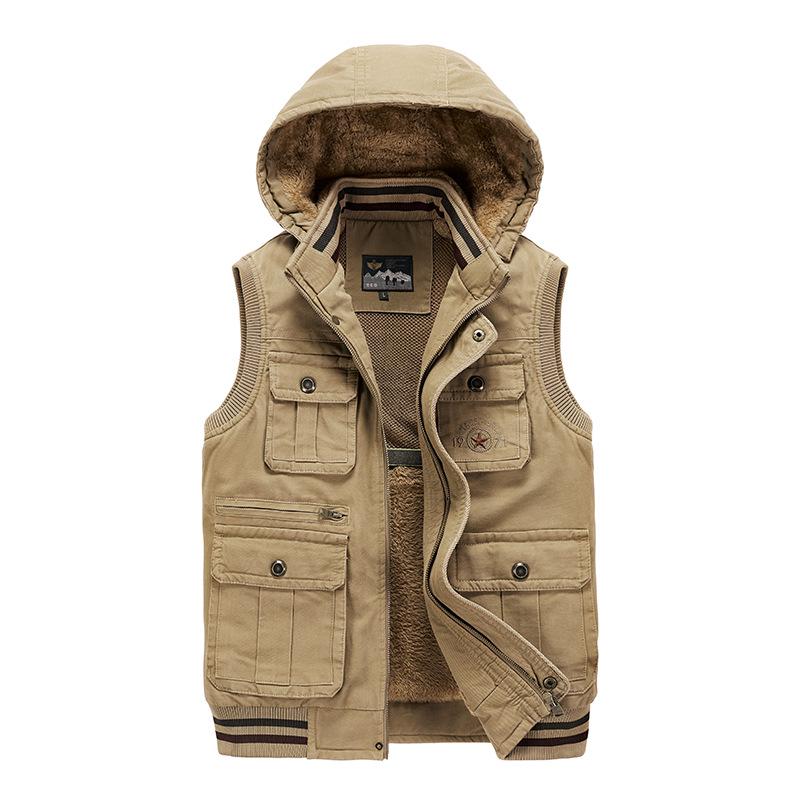Men's Plus Size Fleece-Lined Outdoor Workwear Vest with Multi Pockets - New Autumn Arrival