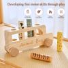 Baby Wooden Bouncing Toys Car Animal Bus Shaped Newborn Education Sensory Puzzle Hand Eye Coordination Training Toys Baby Gifts