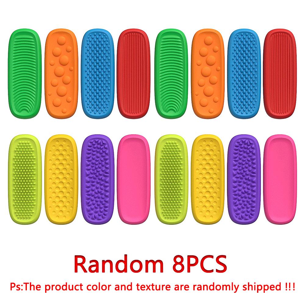 8Pcs Sensory Strip Fidget Toys Kids Autism Decompression Calming Fidgeting Toy Adults Stress Desk Anxiety Relief Sensory Toy