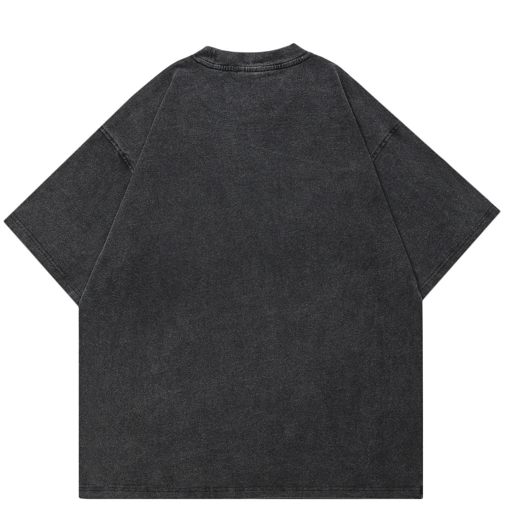 Streetwear Dobermann Graphic T-Shirt Cotton Washed Black Tshirt Unisex Tops Tees Summer Short Sleeves T Shirt