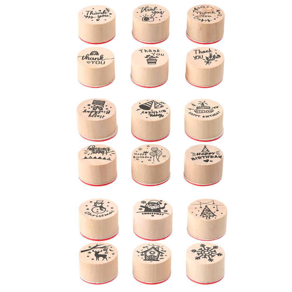 Painting Daily Planner Decor Letter Stamp Blessing Greeting Words Scrapbooking Wooden Rubber Stamp