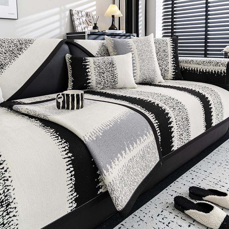 2025 neue Sofakissen für alle Jahreszeiten, universell, katzenkratzfest, leichter Luxus, High-End, gerade Reihe, Leder-Sofabezug, rutschfester Bezug