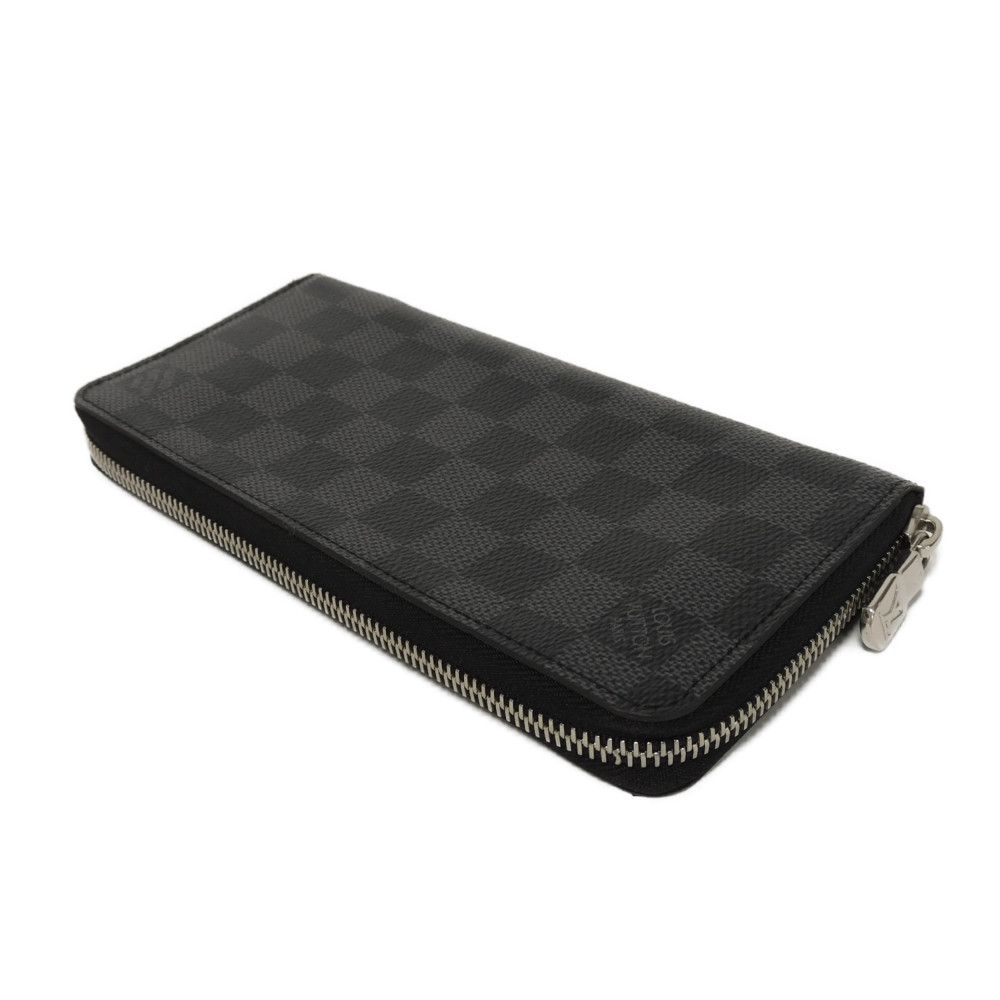 Used 12564 Zippy Wallet Vertical N63095 7940 New Zip Around RFID Current Model Damier Graphite Noir Men's from Japan