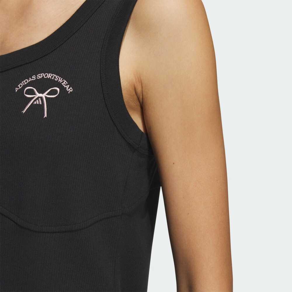 Adidas Sportswear Lifestyle Series Slim Fit Comfortable Breathable Soft Sleeveless Dress Women Dresses Black JY7651