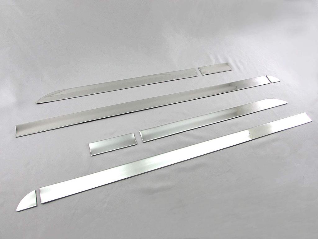 BRIGHTZ NV100 Clipper Rio DR17W Super Mirror Finish Stainless Steel Plated Side Door Molding 8PC DR17 DR R17 17 NV100 NV 100 V100 Clipper Rio Clipper
