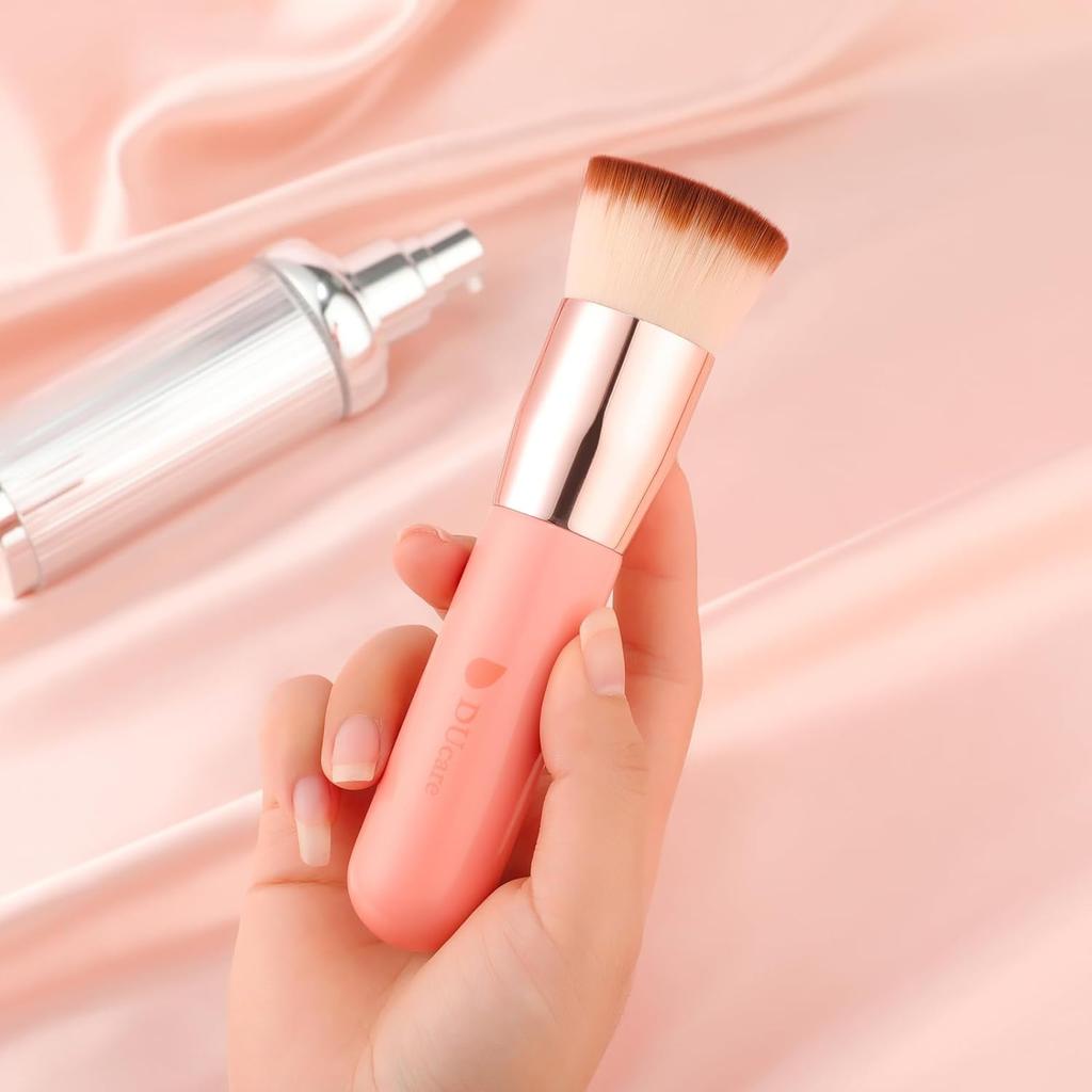 DUcare Plochý štětec Kabuki Foundation Buffing, syntetické profesionální štětce na make-up Tekuté míchání Mineral Powder Buffing Tuning