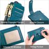 Womens AirTag Wallet Genuine Leahter Bifold Credit Card Holder with Built-in Integrated Case for AirTag Blue