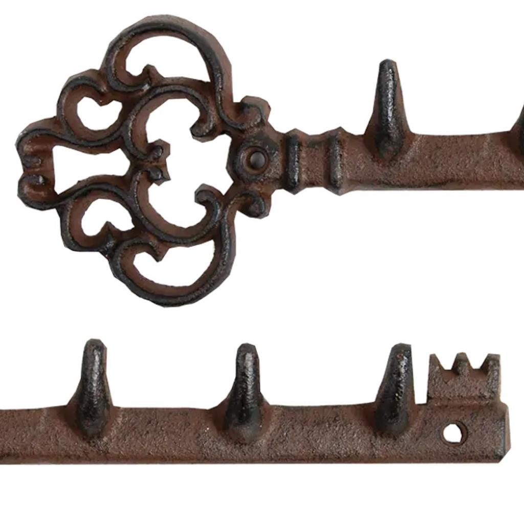 Gusseisen Schlüsselhaken mit 4 Haken 29,3 cm
